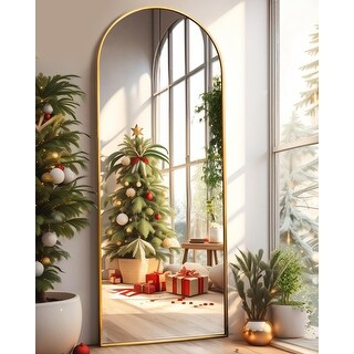 Arched Full Length Mirror, Floor Mirror with Stand, 64"x21" Large Mirror, Wall Mirror Full ...